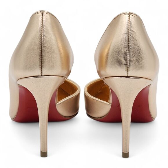 Christian Louboutin Iriza Pumps 85 - Metallic Leather - Gold - 34.5 4 US $845 - Picture 6 of 13